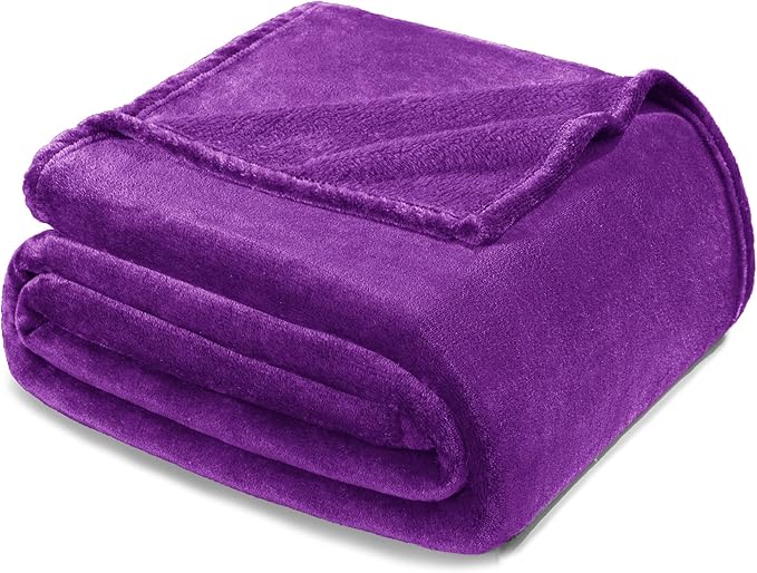 Exclusivo Mezcla Fleece Purple Throw Blanket - Image 8