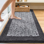 60x24 Long Bathroom Rugs Washable Non Slip, Dark Grey Bath Mat - Image 2