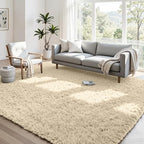 4x6 Area Rugs for Living Room Rug: Soft Fluffy Shag Beige Rugs for Bedroom by CarpetAddColortoYourLife