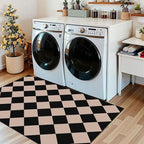 Black Tan Checkered Entry Rug - Image 8