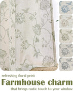 jinchan Linen Curtains Floral Curtains 96 Inch Length - Image 6