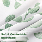 MYSKY HOME Green Leaf Curtains 84 Inch Length for Bedroom Grommet 2 Pcs