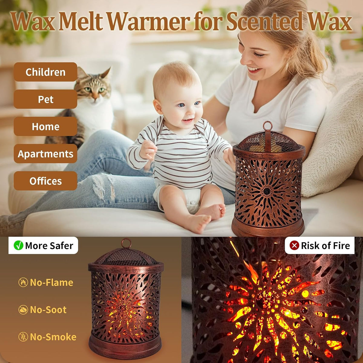 LIFFY Wax Melt Candle Warmer - Electric Melter with Lamp & Timer, Fragrance Warmer, Oil Burner, Aromatherapy Essential for Home & Office, Melt Warmer for Scented Wax Gift & Decor