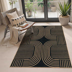 Lahome Enfys Modern Geometric Outdoor Easy Jute Rug, 3x5 Indoor Outdoor Rugs by Lahome