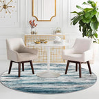KOZYFLY Modern Abstract Round Area Rug 5Ft, Washable Kitchen Rug Non-Slip Soft - Image 3
