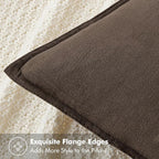 MIULEE Decorative Linen Euro Sham Pillow Covers 24x24 Dark Coffee Chocolate - Image 2