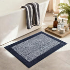 36x24 Large Bathroom Rugs Washable Non Slip, Dark Blue Bath Mat - Image 3