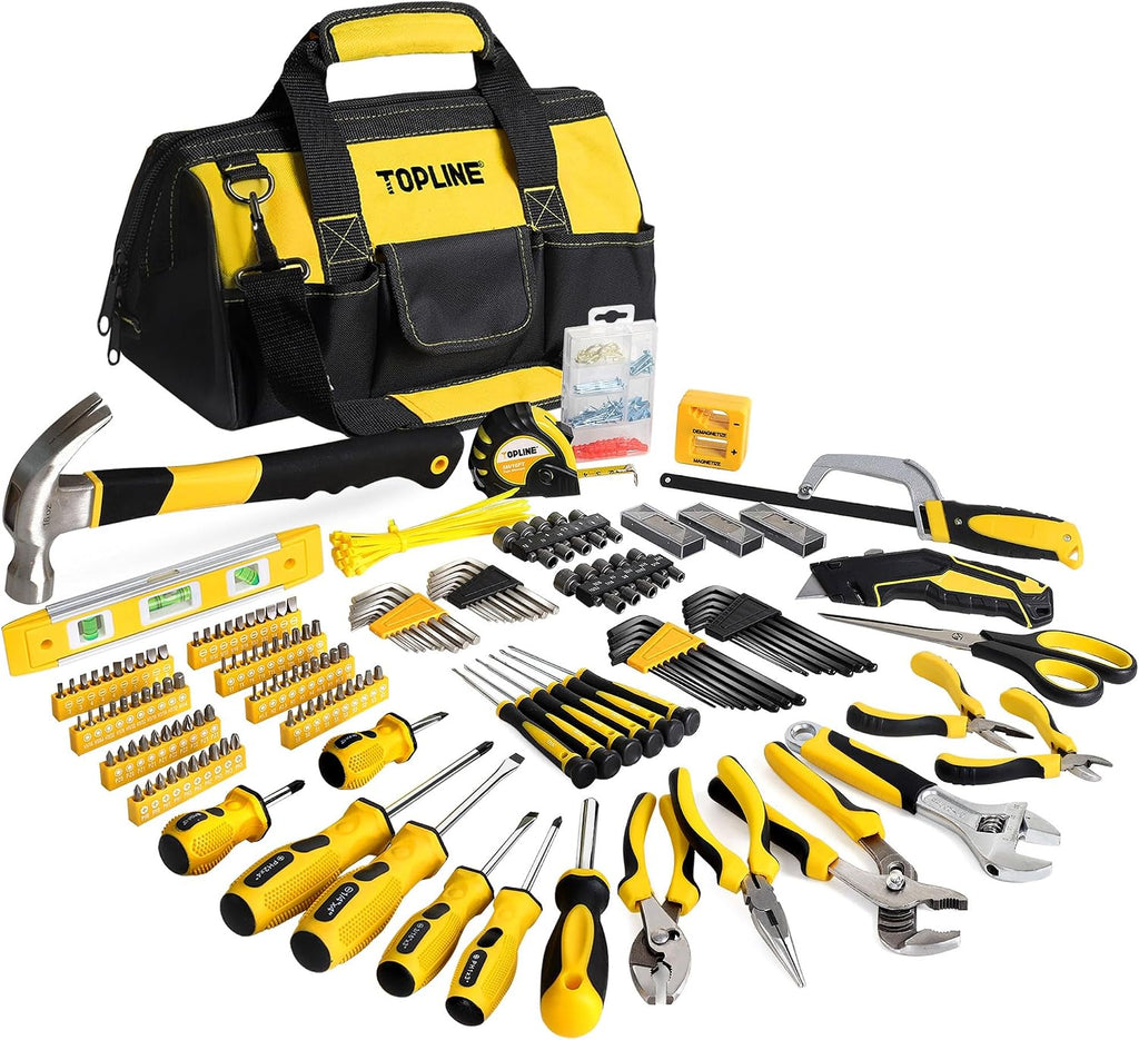 TOPLINE 390-Piece Home Tool Kits, 14-Inch Tool Bag with Tools Included