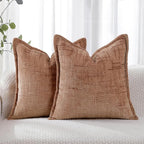 HPUK Fall Chenille Soft Throw Pillow Covers 18x18 Set of 2, Accent Cushion by HPUK