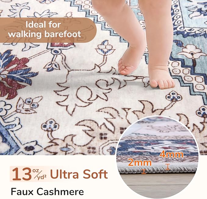 OPPODREAM Soft Area Rugs 4x6, Low-Pile Washable Rugs 4x6 - Image 2