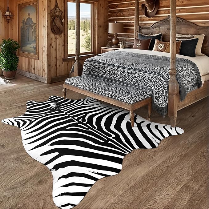 AROGAN Premium Faux Zebra Hide Rug 6.2 x 7 Feet, Sturdy and Large Size Zebra - Image 5