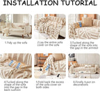 HANDONTIME Sofa Covers for Sectional Sofa Set Boho Couch Cover for Dogs Khaki - Image 8