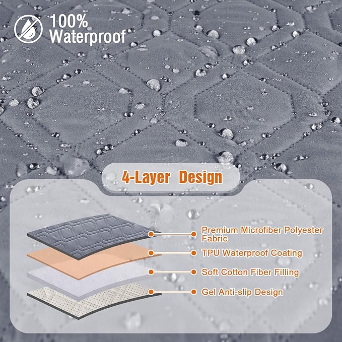 VANSOFY Waterproof Recliner Couch Covers, Sofa Covers 1-Piece Washable - Image 7