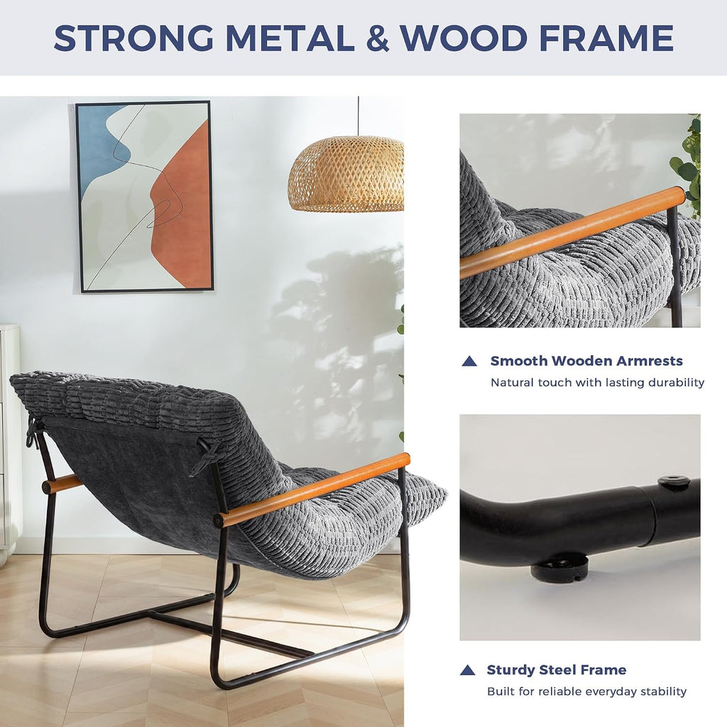MAXYOYO Modern Accent Chair, Tufted Living Room Chair with Metal Frame