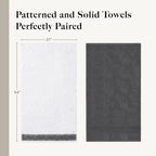 Modern Threads 6 Piece Bath Towel Set – Bathroom Towel Set with 2 Bath Towels, 2 Hand Towels & 2 Washcloths – 100% Cotton, Soft & Absorbent – Jacquard Border (Gray)