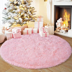 3'x3' Round Pink Rugs for Girls Bedroom, Ultra Soft Fluffy Circle Rug for Kids - Image 7