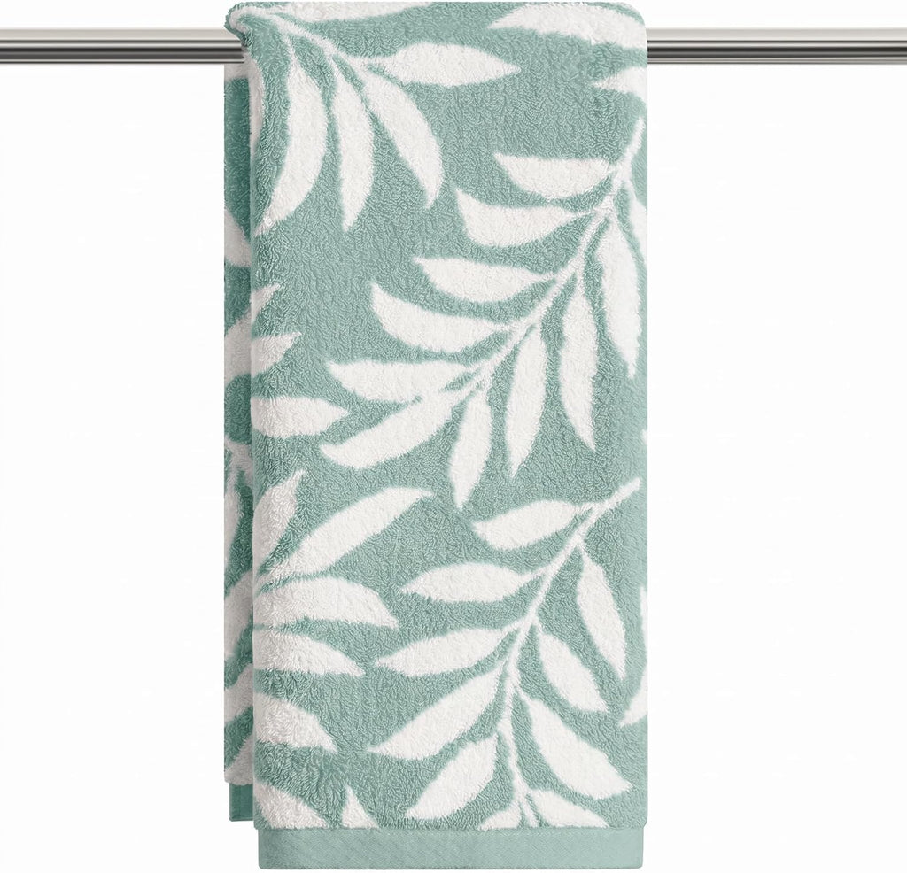 Artoid Mode 2 Pcs Beige Caramel Leaves Jacquard Hand Towels for Bathroom, 100% Cotton Soft Absorbent Bathroom Decor Towels, 13.7 x 29.5 Inch