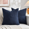 Fancy Homi 2 Packs Navy Blue Decorative Throw Pillow Covers 20x20 Inch by Fancy+Homi