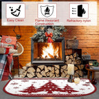 Ceenna Christmas Fireplace Hearth Rug Fire Resistant 24x36,White,Snowflake