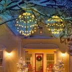 Christmas Decorations,LED Light Balls Outdoor,2 Pack,Warm White
