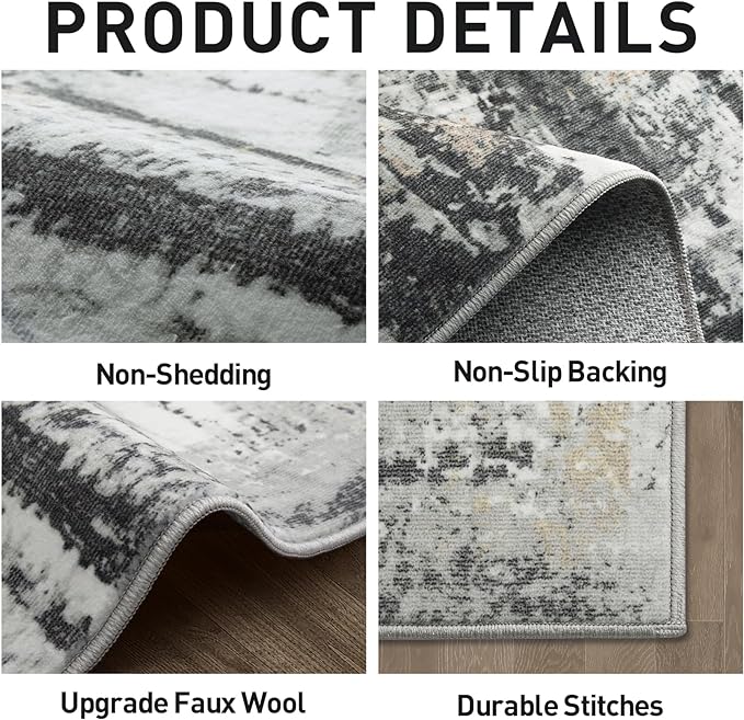 10x14 Area Rugs Washable Rug: Modern Abstract Living Room Rug Soft Anti-Skid - Image 5