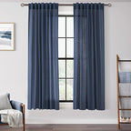 Navy Blue Curtains 63 inch Length by Jolilight