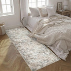 2.6'x8' Runner Rug Washable Rug;Modern Abstract Soft Thin Runner Rug Brown Grey - Image 4