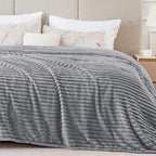 BEDELITE Fleece Blanket King Size – 3D Ribbed Jacquard Soft and Warm Decorative by BEDELITE