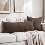 Fancy Homi 2 Packs Dark Brown Decorative Throw Pillow Covers 16x16 Inch - Image 5
