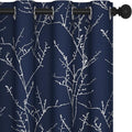 Deconovo Blackout Curtains, Thermal Insulated Soundproof Drapes, Branch Silver by Deconovo