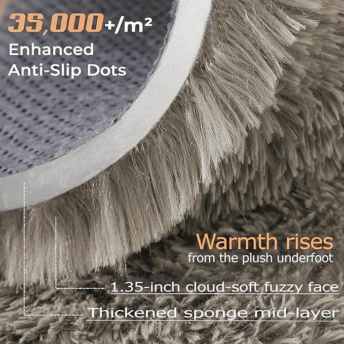 8x10 Area Rugs for Living Room: Fluffy Shag Soft Washable Rug Large Fuzzy Plush - Image 3