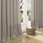 Nanspring Grey Beige Linen Curtains 84 Inches Long - Image 5