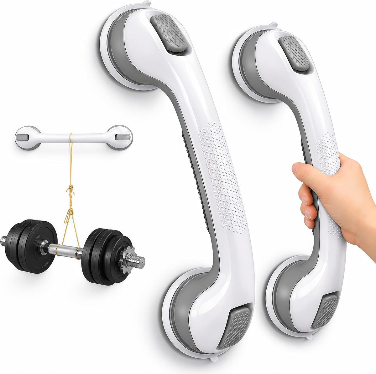 Grab Bars for Bathtubs and Showers,Suction Grab Bars 2 Pack 16.5"