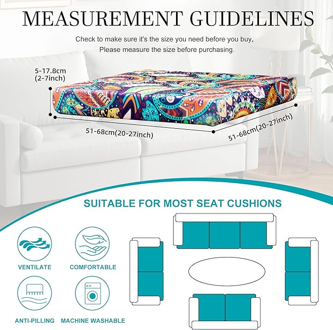 14 Pcs Stretch Patio Cushion Covers, Outdoor Couch Covers Replacement, Outdoor - Image 2