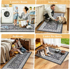 HEBE Boho Kitchen Rugs Set of 3, Non Slip Washable Kitchen Mats for Floor