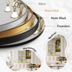 Bathroom Mirror for Over Sink-Frameless Home Decor Wall 20"x 36" Single