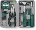 Hi-Spec Small Tool Kit Compact Set for Home and Office DIY, Green