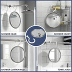 MIRRORVANA Hangable Fogless Shower Mirror, 360° Swivel Hook, 6.7" (Chrome)
