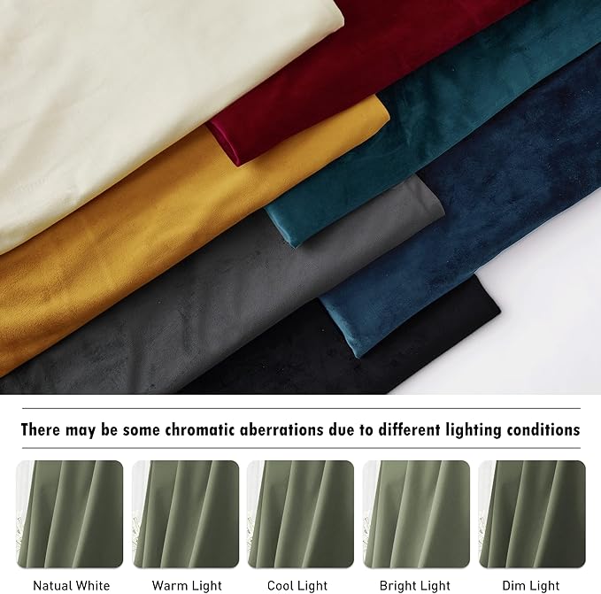 RYB HOME Sage Green Velvet Curtains - Image 6