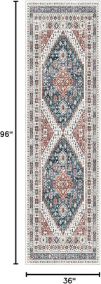 Madane Hallway Runner 3x8, Kitchen Rugs Washable Entryway Rug Vintage Kitchen - Image 2