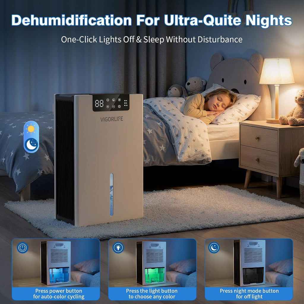 Dehumidifier, 1000sq.ft Dehumidifiers with 98oz Water Tank for Home Bedroom