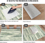 Lansny Modern Abstract Runner Rug 2x6, Sage Green Grey Washable Entryway Runner - Image 3