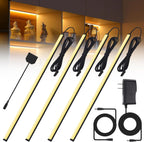 JUSJUBR Display Cabinet Lights, 8-Pack 12-Inch Dimmable Slim LED Light Bars