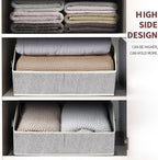 Homsorout Closet Organizers Bins 6 Packs - Large Closet Shelf Organizer with Handles, Fabric Trapezoid Storage Bins, Collapsible Storage Cubes for Clothes, Towels, Light Gray