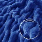 Exclusivo Mezcla Queen Size Flannel Fleece Blanket, Super Soft Striped Jacquard - Image 5