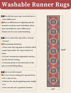 SERISSA Runner Rug for Hallways, Extra Long Boho Rug Ultra Soft Vintage Rust - Image 6