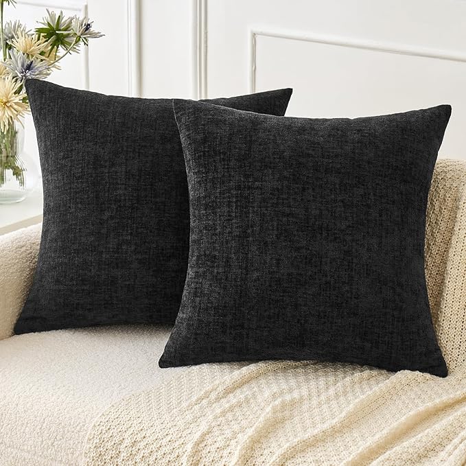 MIULEE Halloween Pack of 2 Couch Throw Pillow Covers 20x20 Inch Soft Black by MIULEE