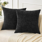 MIULEE Halloween Pack of 2 Couch Throw Pillow Covers 18x18 Inch Soft Black by MIULEE