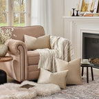 GIGIZAZA Velvet Taupe Decorative Throw Pillow Covers Couch Pillow Lumbar - Image 3