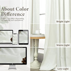 Ivory Blackout Curtains 90 Inches Long 2 Panel Light Blocking Patio Drape - Image 8